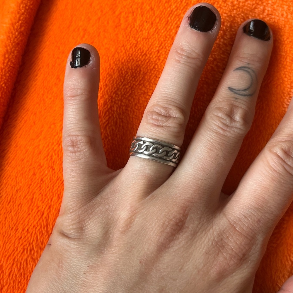 Silver Chain Link Ring - image 1